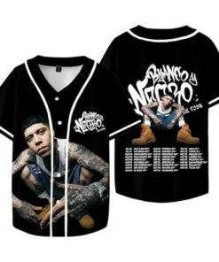 Santa Fe Klan Blanco y Negro Tour Merch 2025 Baseball Jersey Shirt V-Neck Short Sleeve Streetwear Clothes