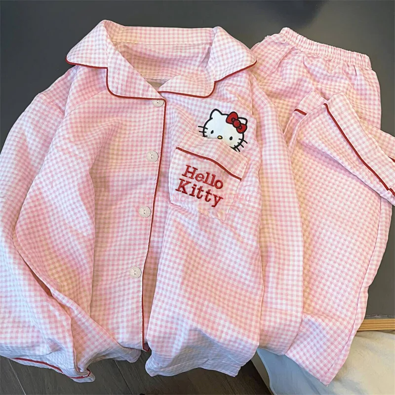 New Anime Sanrio Short Pajamas Hello Kitty Kuromi Kawaii Cartoon Loose Sleepwear Pajamas Sets Short Clothes Girl Birthday Gifts - Image 6