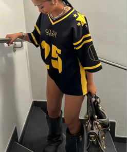 Alternative view of California 23 Printed Letter Jersey Women'S T-Shirt V-Neck Loose Short Sleeved Personalized Fashionable Casual Half Sleeved Top (Copy)