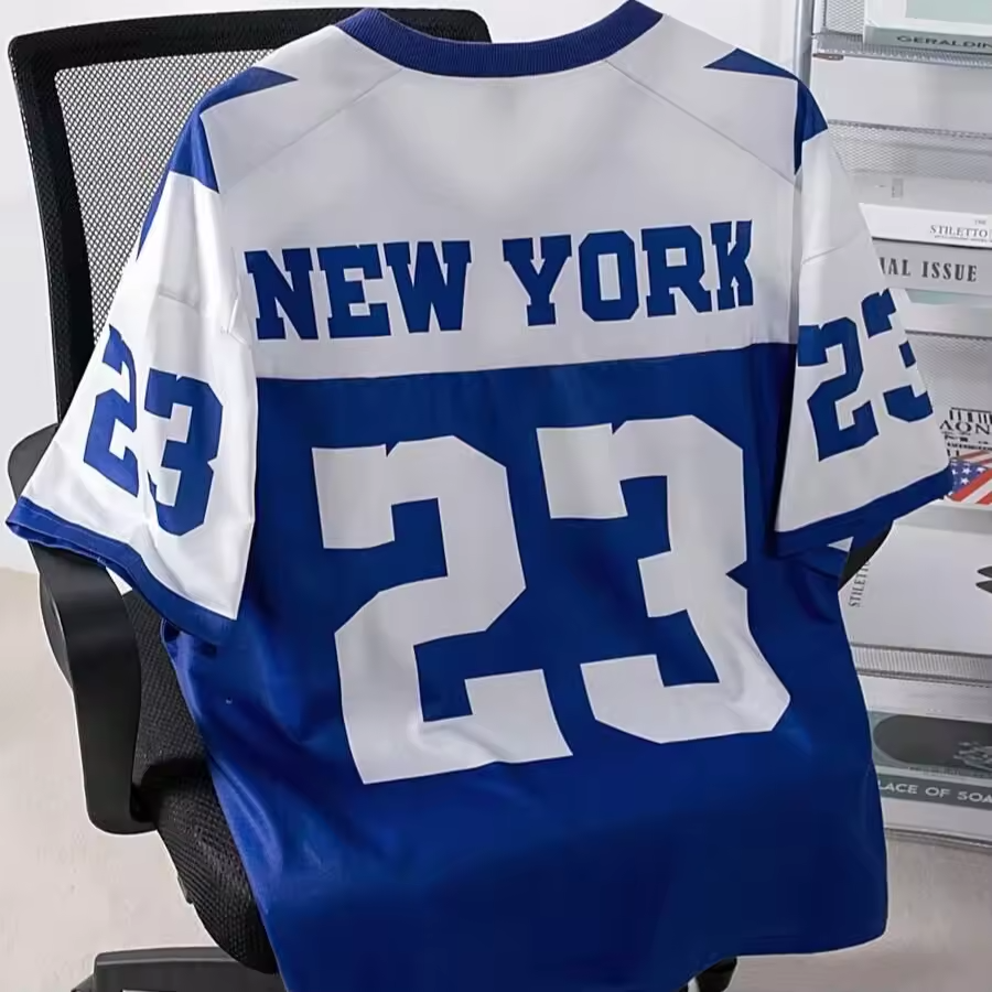 Manfinity Men's Jersey Casual Contrast Color Splicing Numeral Graphic Print Short Sleeve Athletic Quick-Drying Street T-Shirt - Image 5