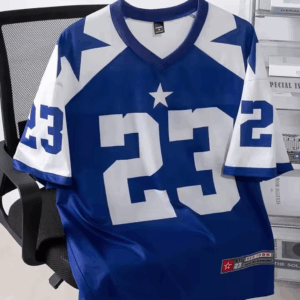 Manfinity Men's Jersey Casual Contrast Color Splicing Numeral Graphic Print Short Sleeve Athletic Quick-Drying Street T-Shirt