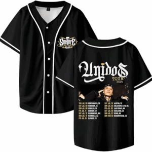 Santa Fe Klan Unidos Tour 2025 Merch Baseball Jersey V-Neck Shirt Women Men Short Sleeve Streetwear Clothes