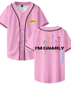 Alternative view of Kpop Katseye Gnarly Baseball Jersey 2025 Beautiful Chaos Album Short Sleeve Button-up Shirts, Custom Color
