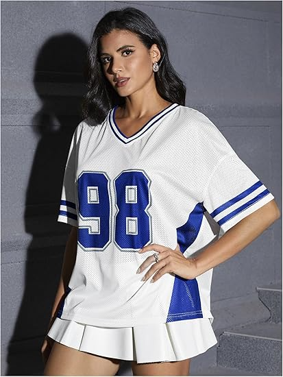 Women's Jersey Shirts for Women Graphic Number Shirt Soccer Jersey Summer Oversized T Shirts Tops - Image 10