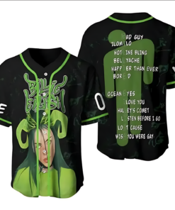 Personalized Billie Baseball Jersey, Billie clothing Merch, billie Baseball Jerseys, tour 2025 baseball jersey