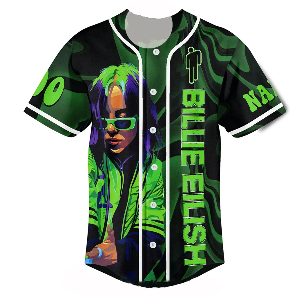 Billie Eilish Customized Baseball Jersey: Hit Me Hard And Soft - Image 2