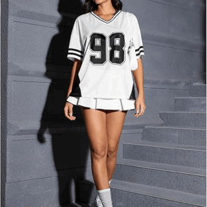 Women's Jersey Shirts for Women Graphic Number Shirt Soccer Jersey Summer Oversized T Shirts Tops