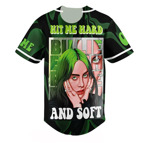 Billie Eilish Customized Baseball Jersey: Hit Me Hard And Soft - Image 3
