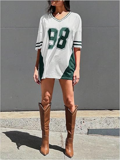 Women's Jersey Shirts for Women Graphic Number Shirt Soccer Jersey Summer Oversized T Shirts Tops - Image 7