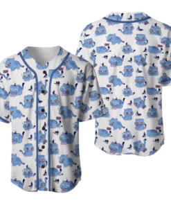 Blue Tiger & Magpie Baseball Jersey Kpop Demon Hunter Jinu Pets Shirt, Cute Animal Print Anime Jersey