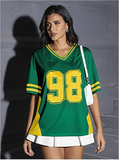 Women's Jersey Shirts for Women Graphic Number Shirt Soccer Jersey Summer Oversized T Shirts Tops - Image 6