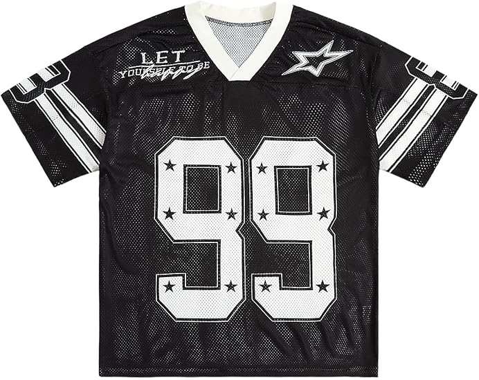 Jersey Y2k Baggy Shirts Graphic Tees Oversized V Neck Tshirts Summer Tops - Image 13