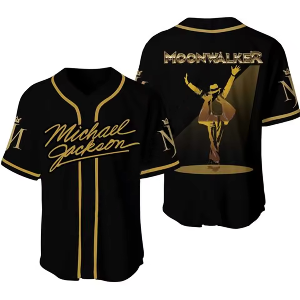 Michael Jackson Moonwalker Baseball Jersey Shirt Baseball Shirt 3D