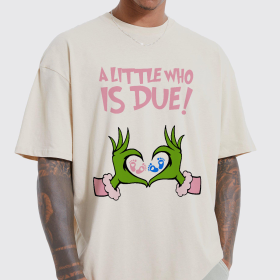 Christmas Pregnancy Reveal Grinch Sweatshirt, A Little Who Is Due Shirt, Christmas Holiday Maternity Sweatshirt, Christmas Pregnant Shirt, Winter Pregnancy Announcement Sweater, Baby Reveal Xmas Party Shirt - Image 3