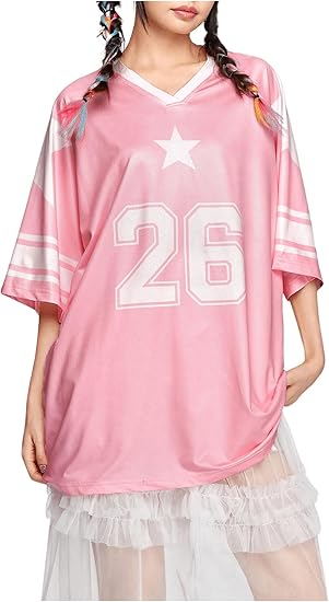 Women's Jersey Shirts Y2K Graphic Tees Streetwear Cute Football Jerseys Oversized T-Shirt Tops - Image 11