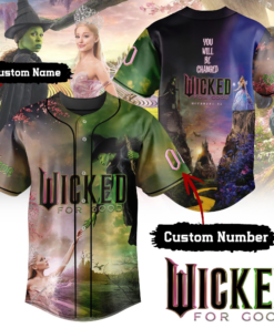 Custom Wicked Baseball Jersey, Elphaba And Glinda Jersey Shirt, Musical Gifts For Wicked Fans, Wicked Merch Shirt, Green Witch Shirt