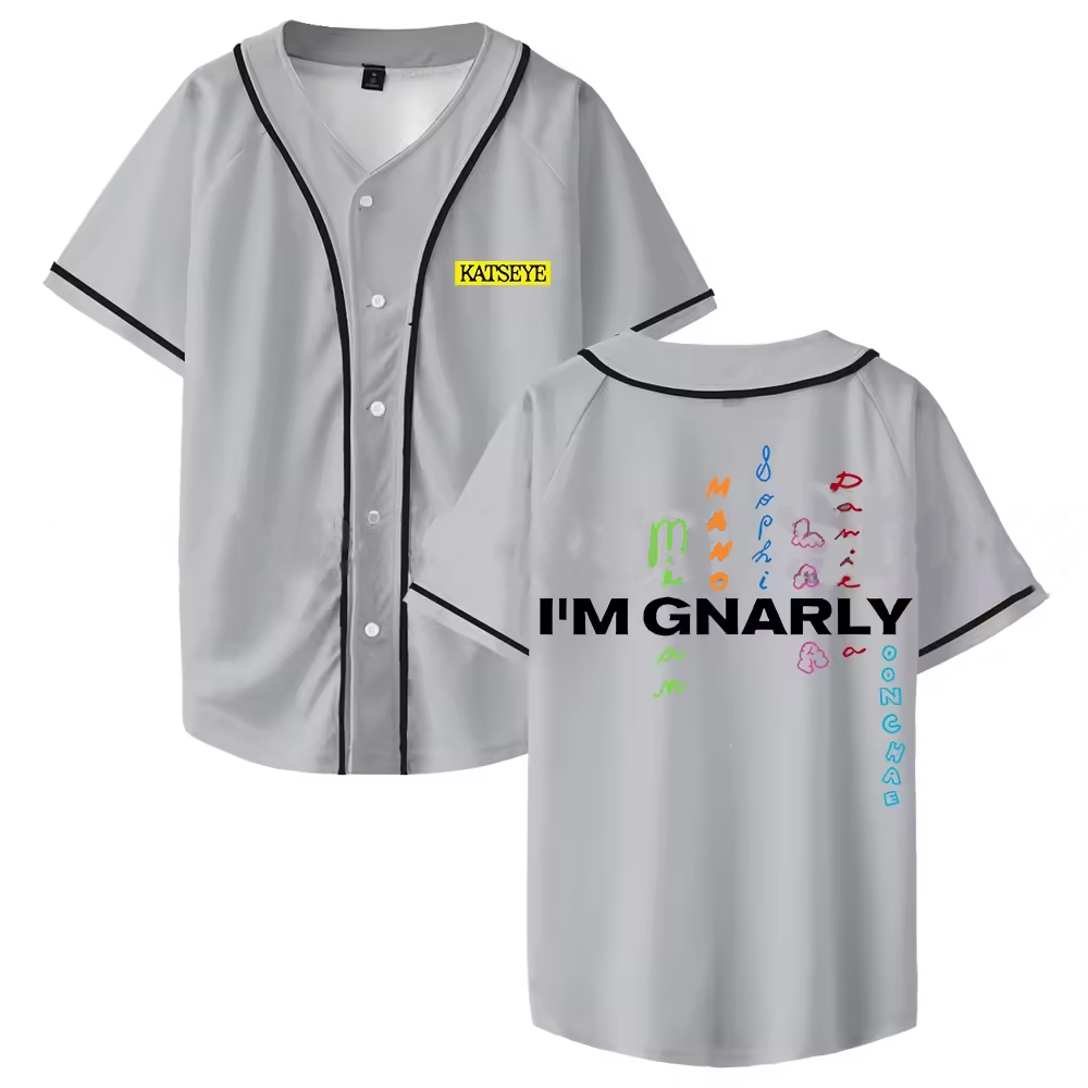 Kpop Katseye Gnarly Baseball Jersey 2025 Beautiful Chaos Album Short Sleeve Button-up Shirts, Custom Color