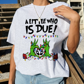 Grinchmas Pregnancy Announcement sweatshirt, Christmas Maternity, Christmas Pregnancy shirt, A little who is due sweatshirt, Baby Reveal - Image 5