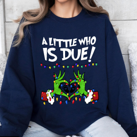 Grinchmas Pregnancy Announcement sweatshirt, Christmas Maternity, Christmas Pregnancy shirt, A little who is due sweatshirt, Baby Reveal - Image 3