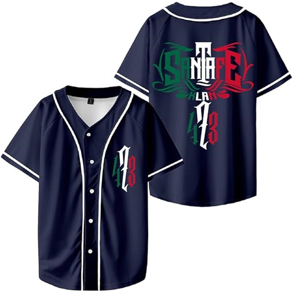 Santa Fe Klan 473 Tour Merch Baseball Jersey V-Neck Fashion Casul Streetwear Hip Hop Tops - Image 6