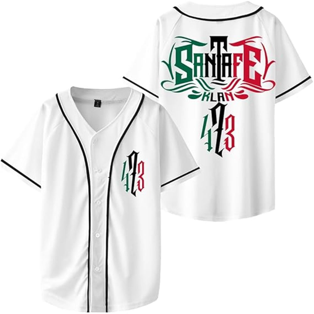 Santa Fe Klan 473 Tour Merch Baseball Jersey V-Neck Fashion Casul Streetwear Hip Hop Tops - Image 7