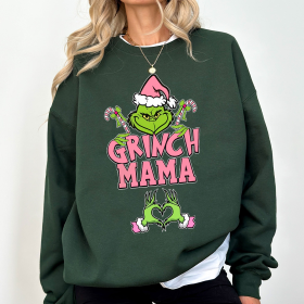 Mama Grinch Sweatshirt, Christmas Mom Shirt, Christmas Mama Shirt, Holiday Mom Shirt, Grinch Mama Crewneck, Grinch Mom Hoodie - Image 6