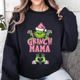 Mama Grinch Sweatshirt, Christmas Mom Shirt, Christmas Mama Shirt, Holiday Mom Shirt, Grinch Mama Crewneck, Grinch Mom Hoodie - Image 4