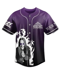Alternative view of Ozzy Osbourne Introduction Of Rock And Roll 2024 Personalized Baseball Jersey