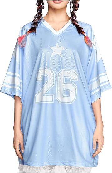 Women's Jersey Shirts Y2K Graphic Tees Streetwear Cute Football Jerseys Oversized T-Shirt Tops - Image 9