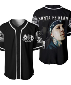 Santa Fe Klan 3D All Over Print Baseball Jersey The Blanco y Negro Tour 2025 Black Thin Jersey Sport Clothing Trendy Summer Outfits Gift For fan