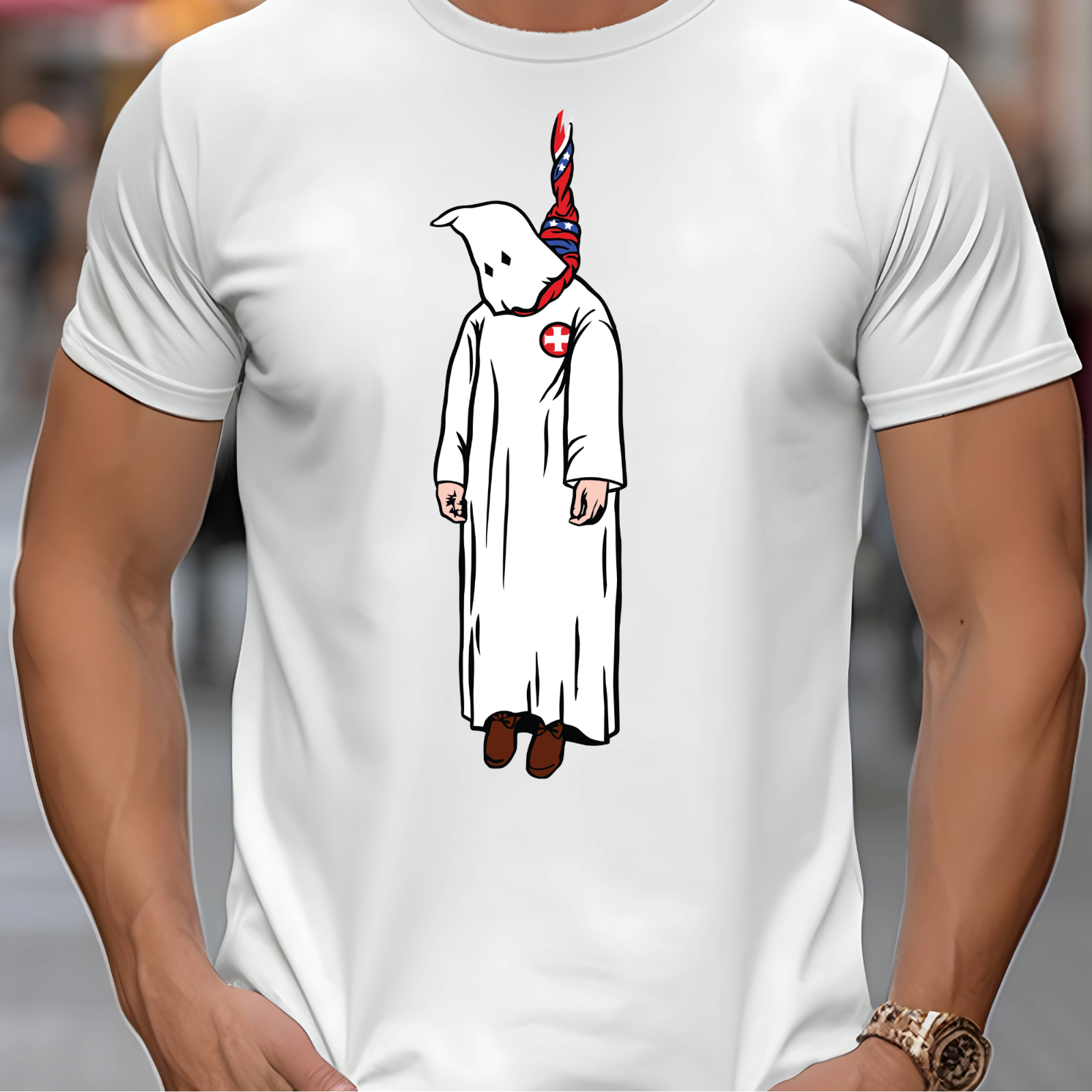 ANTI KLAN ANTI FASCISM POLITICAL NOVELTY T-Shirt - Image 2