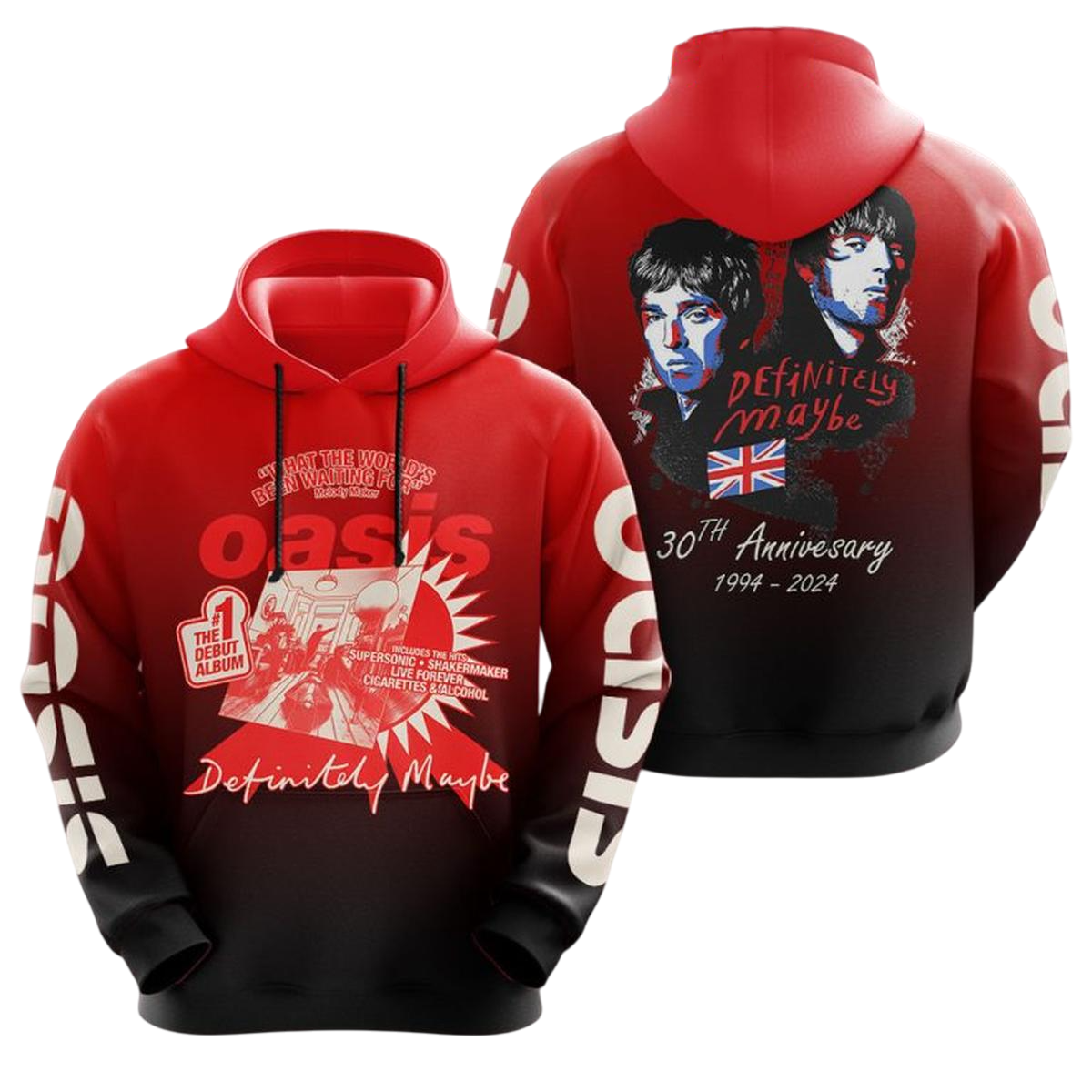 Custom Color Oasis The First Debut Album 30th Anniversary 1994-2024 Hoodie T-Shirt