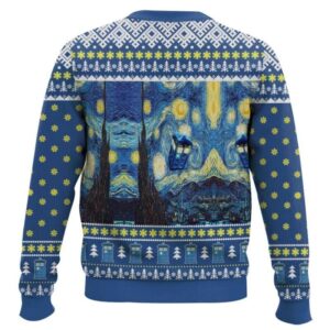 Alternative view of Dr Who Van Gogh Starry Night Ugly Christmas Sweater