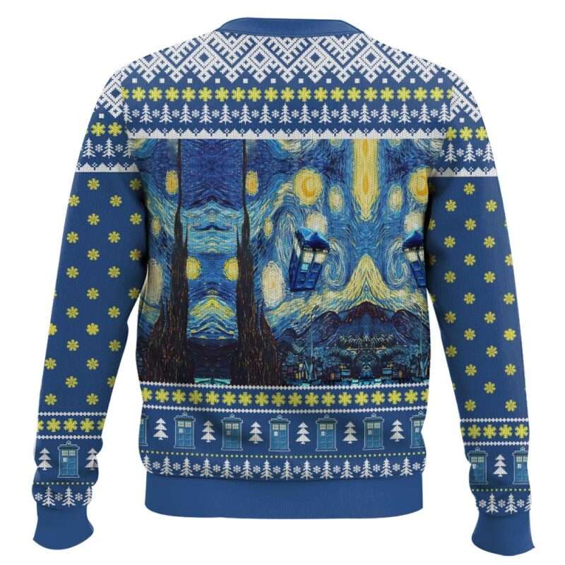 Alternative view of Dr Who Van Gogh Starry Night Ugly Christmas Sweater