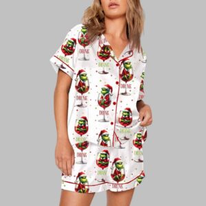 Alternative view of Drink Drank Drunk Grnch Pajama Set