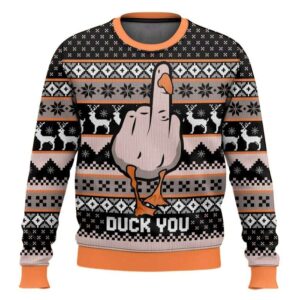 Duck You Funny Christmas Ugly Sweater