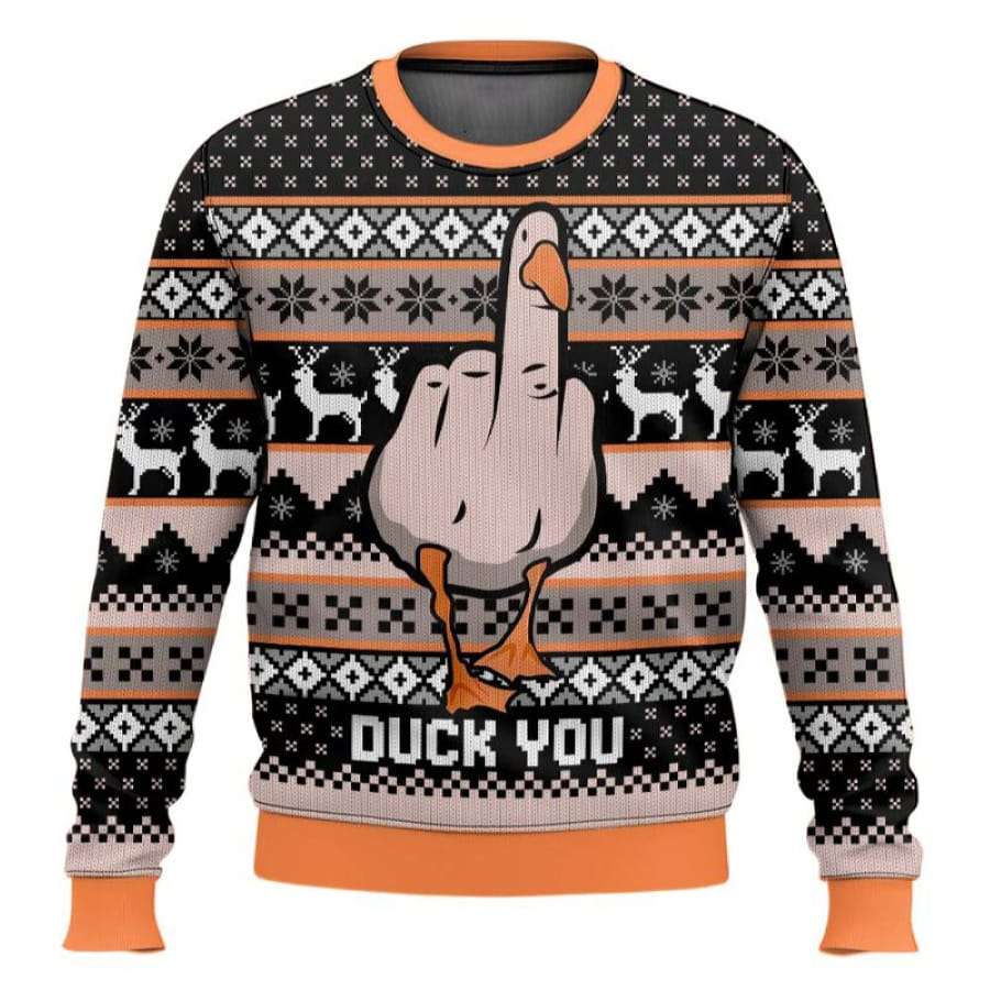 Duck You Funny Christmas Ugly Sweater