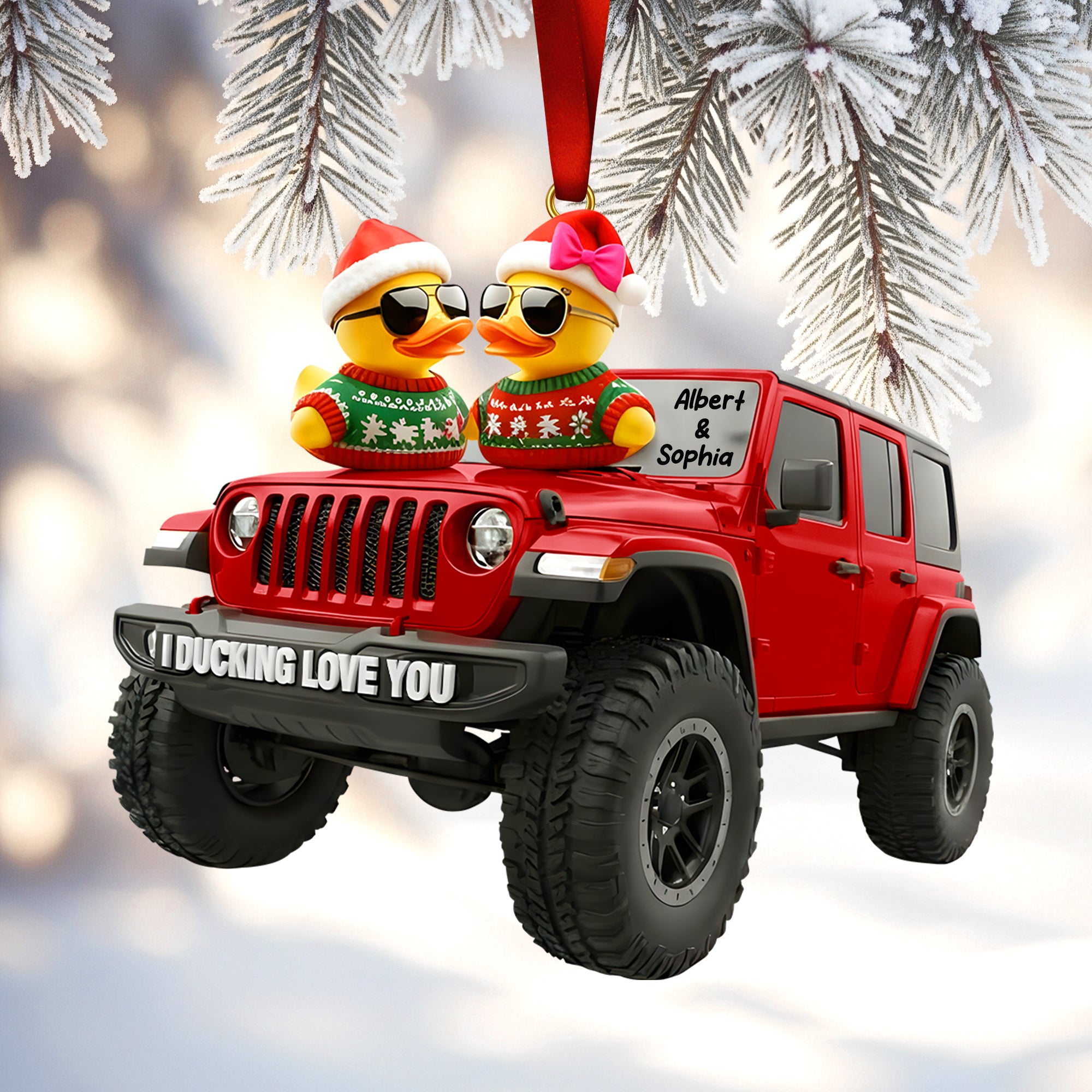 Ducking Off-road Duo Ornament , Personalized Gifts For Off-road Couple 06qhqn301025