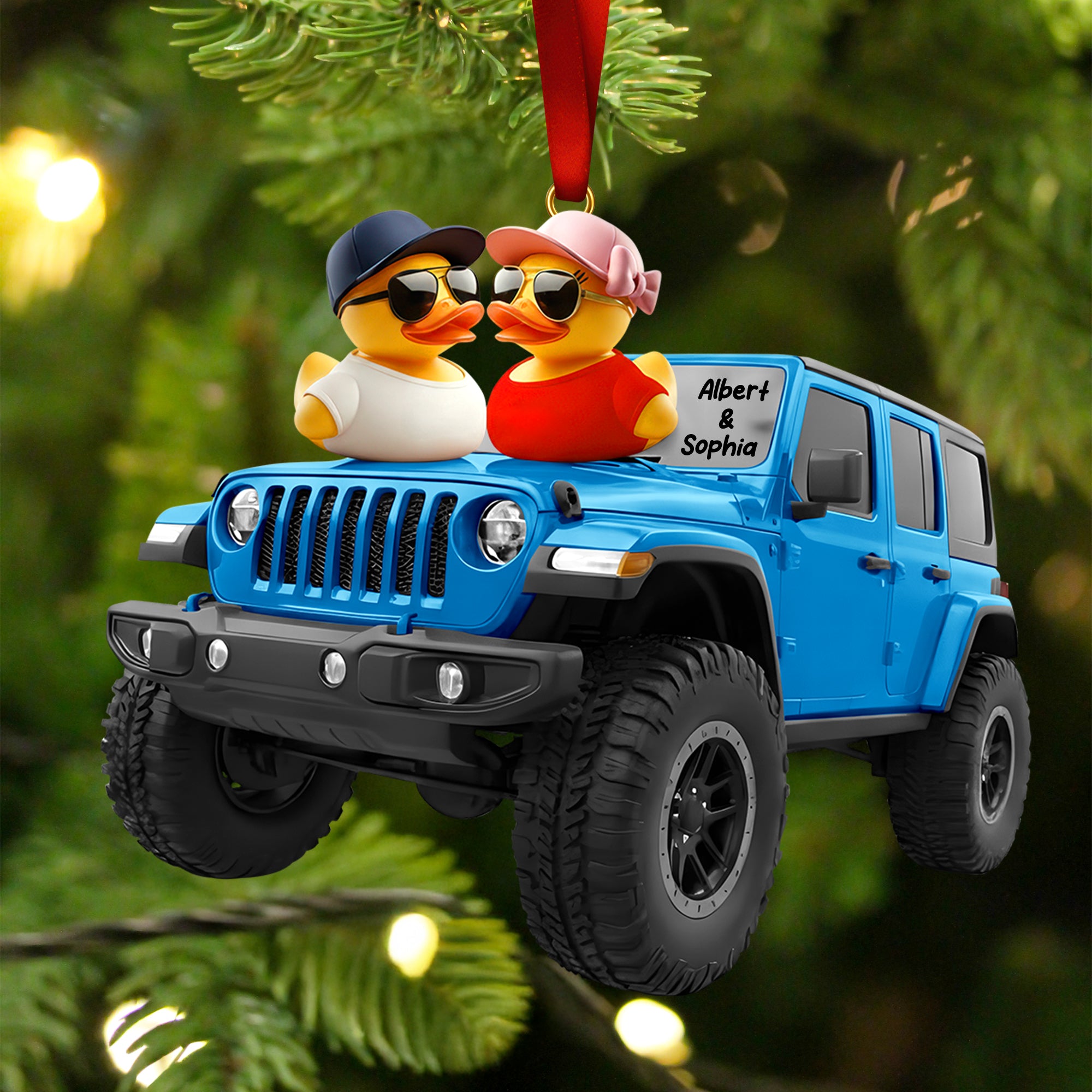Alternative view of Ducking Off-road Duo Ornament , Personalized Gifts For Off-road Couple 06qhqn301025