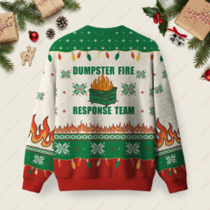 Alternative view of Dumpster Fire Ugly Christmas Fuzzy Fleece Sweatshirt