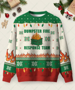 Dumpster Fire Ugly Christmas Fuzzy Fleece Sweatshirt