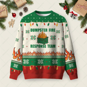 Dumpster Fire Ugly Christmas Fuzzy Fleece Sweatshirt