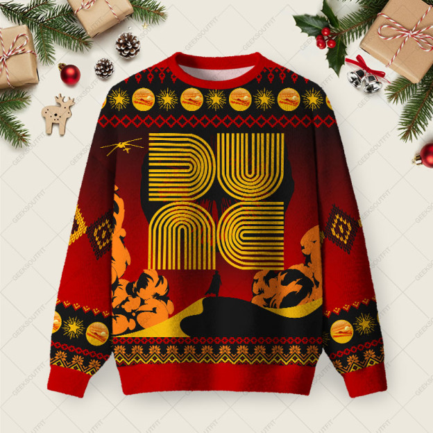 DUNE Ugly Christmas Fuzzy Fleece Sweatshirt