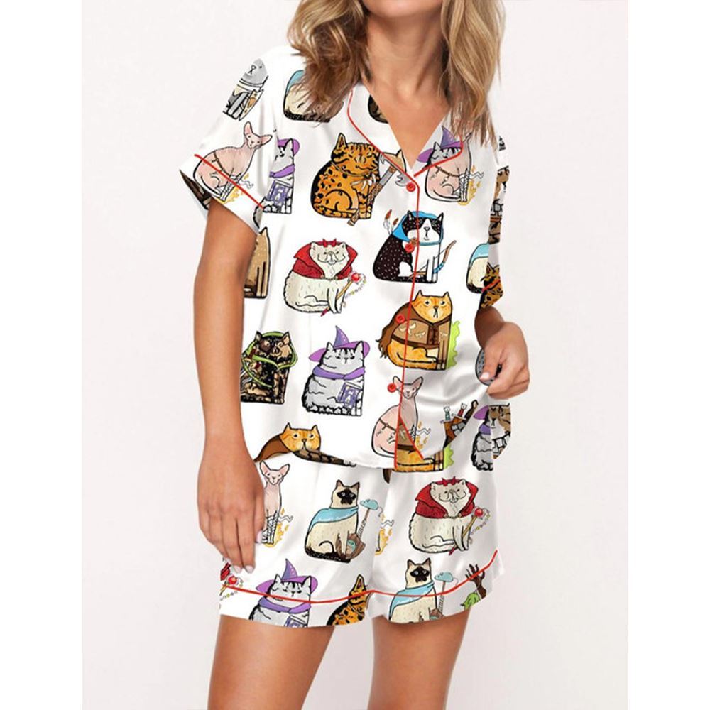 Dungeons And Cats DND Pajama Set For Women