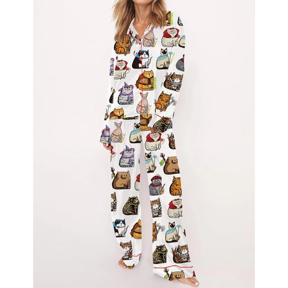 Dungeons And Cats DND Pajama Set For Women - Image 3