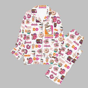 Dunkin Donuts Button Down Pajamas Set