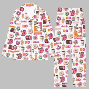 Alternative view of Dunkin Donuts Button Down Pajamas Set