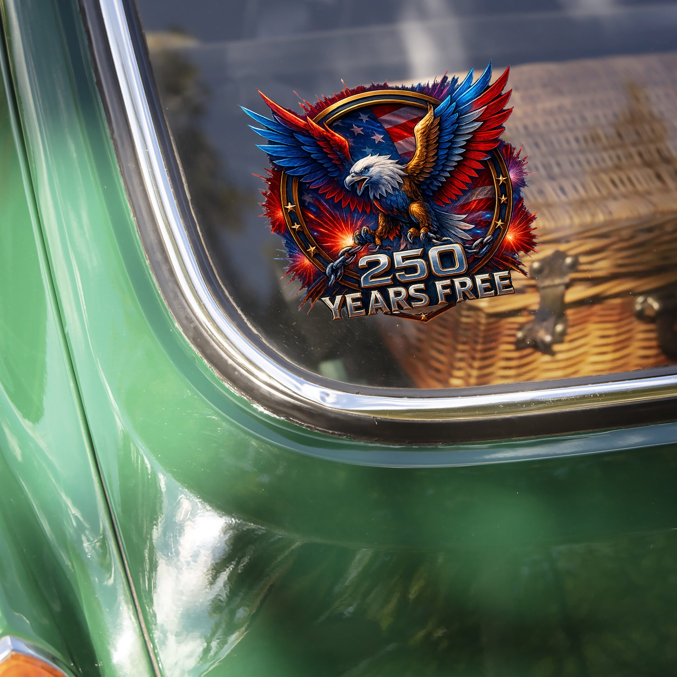 Eagle Strong 250 Years Free Car Window Decal Sticker - Image 5