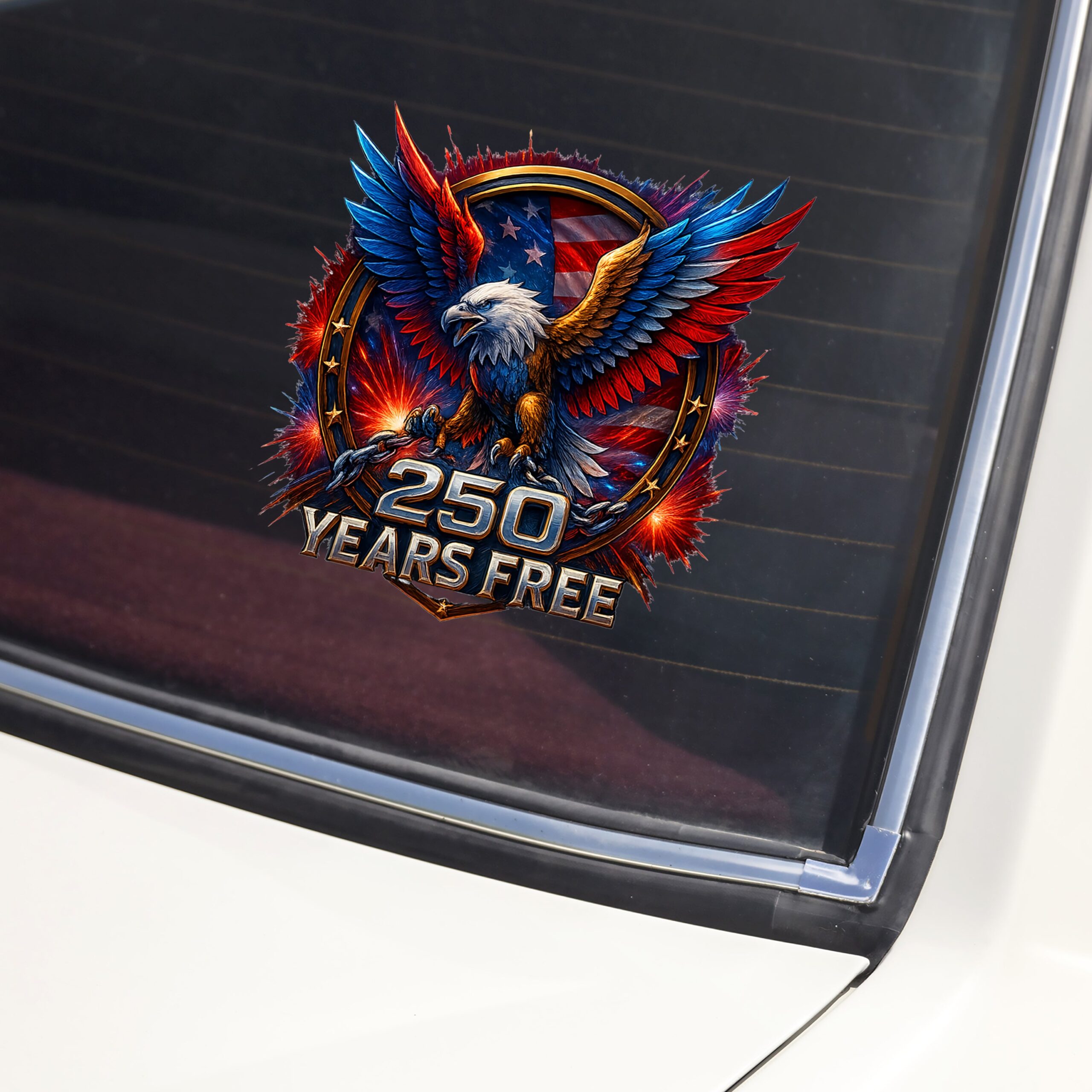 Eagle Strong 250 Years Free Car Window Decal Sticker - Image 4