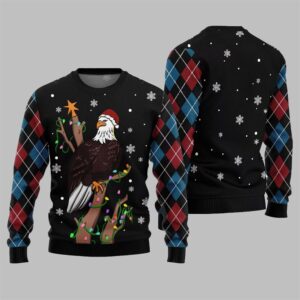 Alternative view of Eagle With Christmas Hat Ugly Sweater 2025 Christmas - Grishko.com